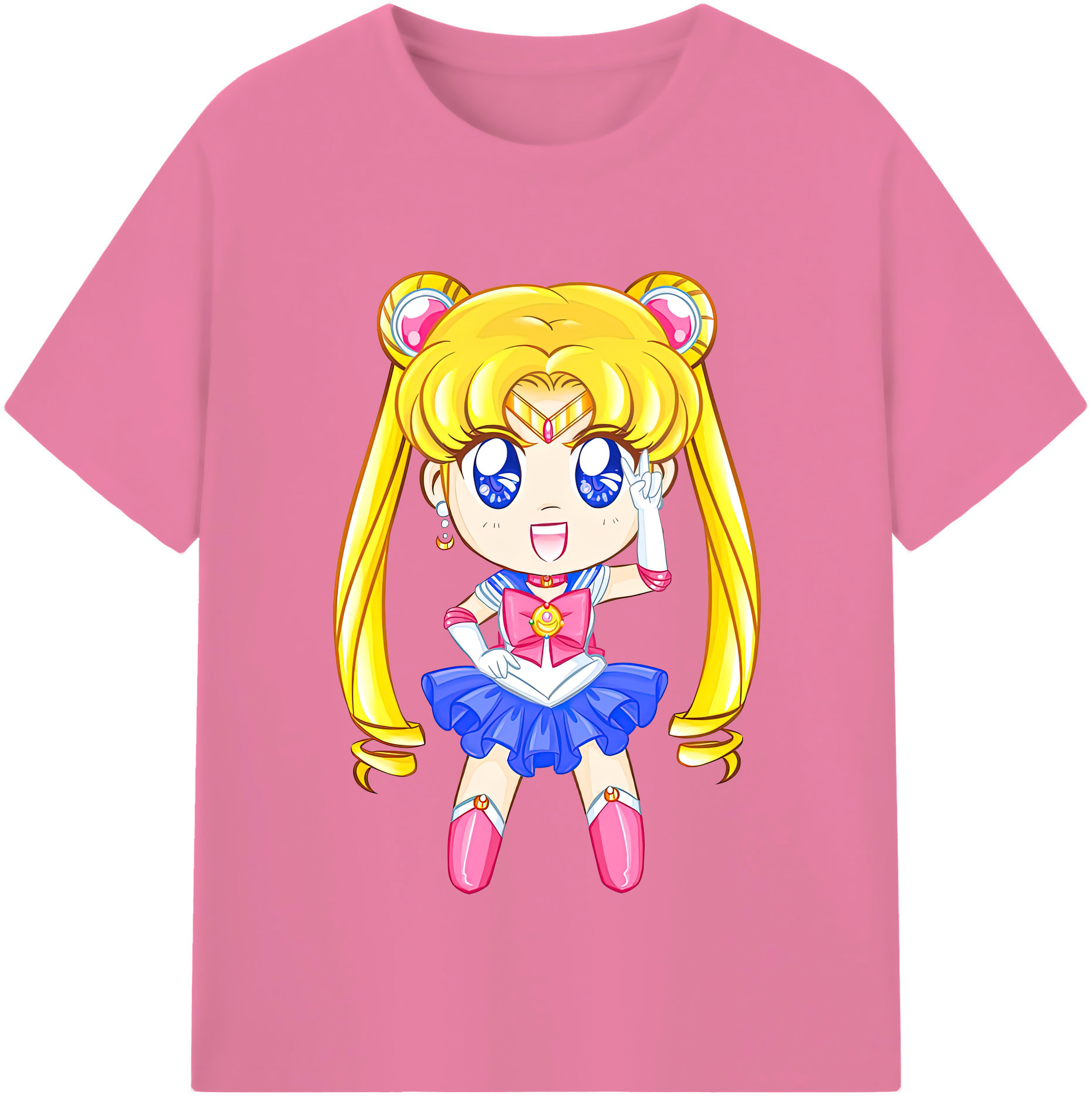 （画像用） 美少女戦士セーラームーン 月野 うさぎ つきの うさぎ Sailor Moon Tsukino Usagi 綿100％半袖Tシャツ（フロントプリント）